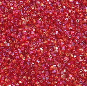 CB5382  tr. red  2 cut seed bead  10/0