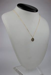 18K Gold Plated Oval Pendant with Rhinestone Cross