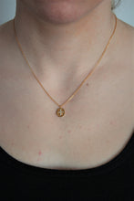 Load image into Gallery viewer, 18K Gold Plated Oval Pendant with Rhinestone Cross
