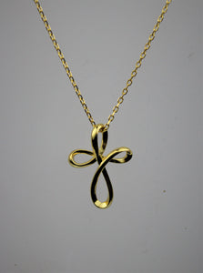 Gold Plated Sterling Silver Infinity Cross