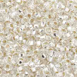 CB1595  seed bead 8/0  silverlined crystal