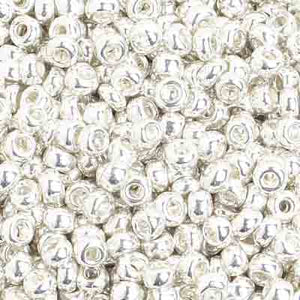 CB1606  seed bead 8/0  metallic silver