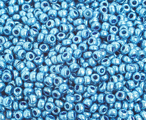 CB9238s  seed bead 8/0  metallic blue dyed
