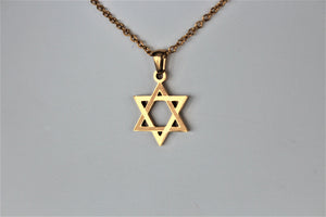 Gold Star of David Necklace
