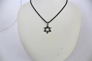 Black Rhinestone Star of David Necklace