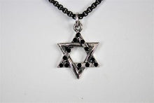 Load image into Gallery viewer, Black Rhinestone Star of David Necklace
