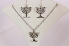 Load image into Gallery viewer, Menorah Necklace Earring Set
