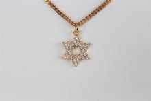 Load image into Gallery viewer, Gold Plated Zirconian Star of David Necklace
