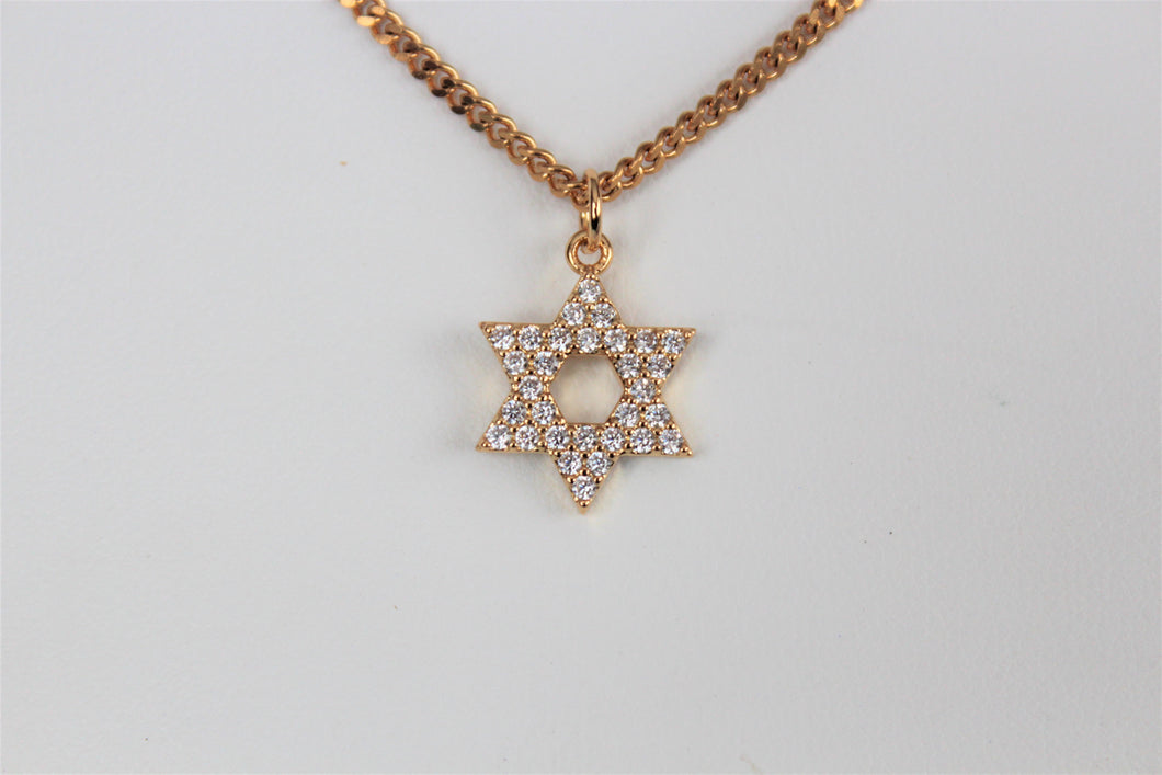 Gold Plated Zirconian Star of David Necklace