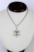 Load image into Gallery viewer, Star of David Menorah Necklace
