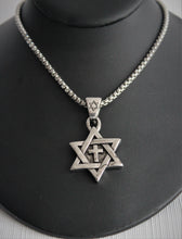 Load image into Gallery viewer, Star of David with Cross Necklace
