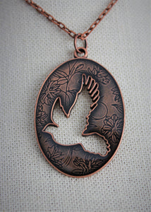 Oval Pendant with Dove