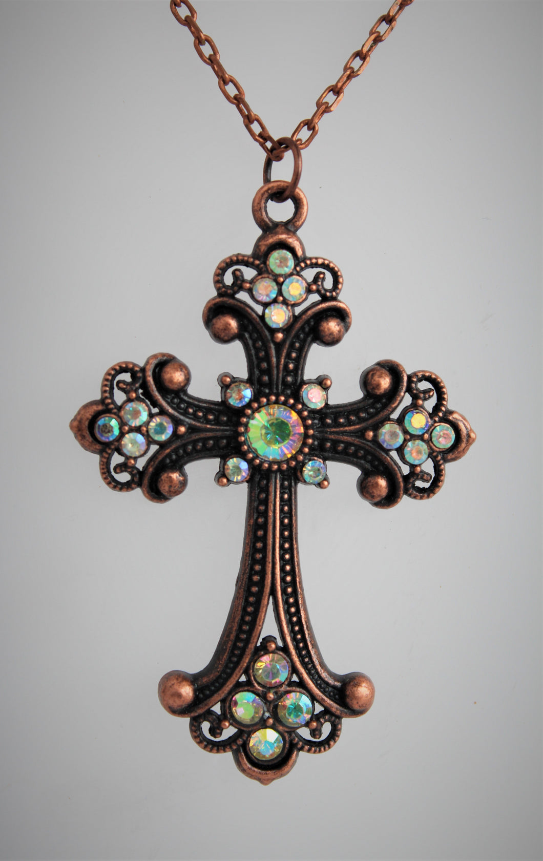 Large Gothic Cross Pendant Necklace