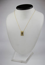 Load image into Gallery viewer, Square Zirconia Pendant with Cross Center

