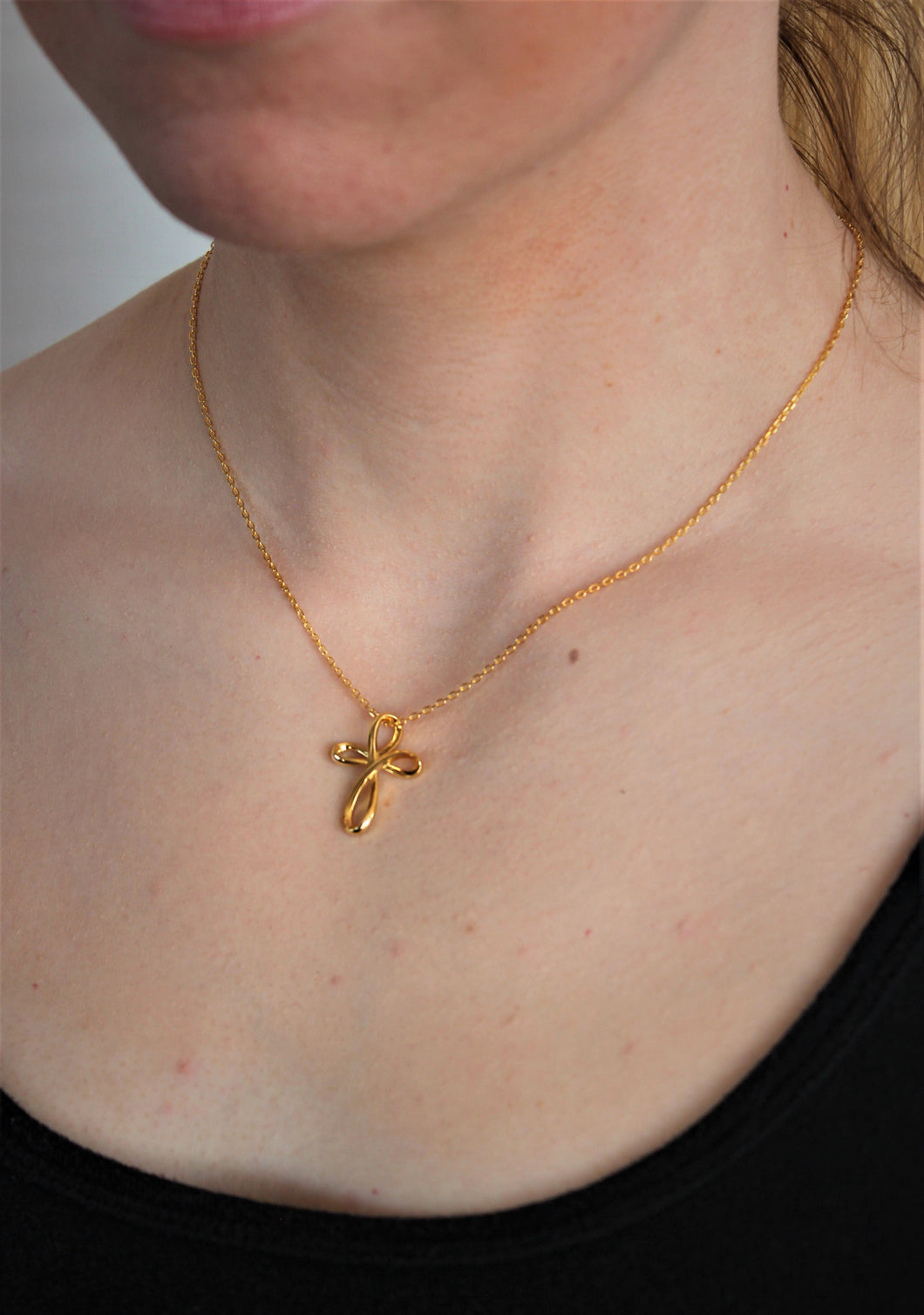 Gold Plated Sterling Silver Infinity Cross