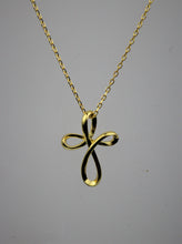 Load image into Gallery viewer, Gold Plated Sterling Silver Infinity Cross
