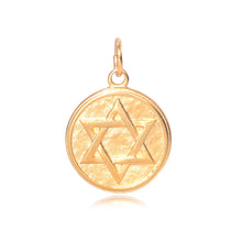 Load image into Gallery viewer, Flat Round Star of David Necklace
