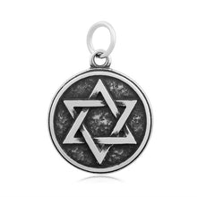 Load image into Gallery viewer, Flat Round Star of David Necklace
