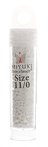 CBM0231v  RD crystal white delica miyuki seed bead  11/0